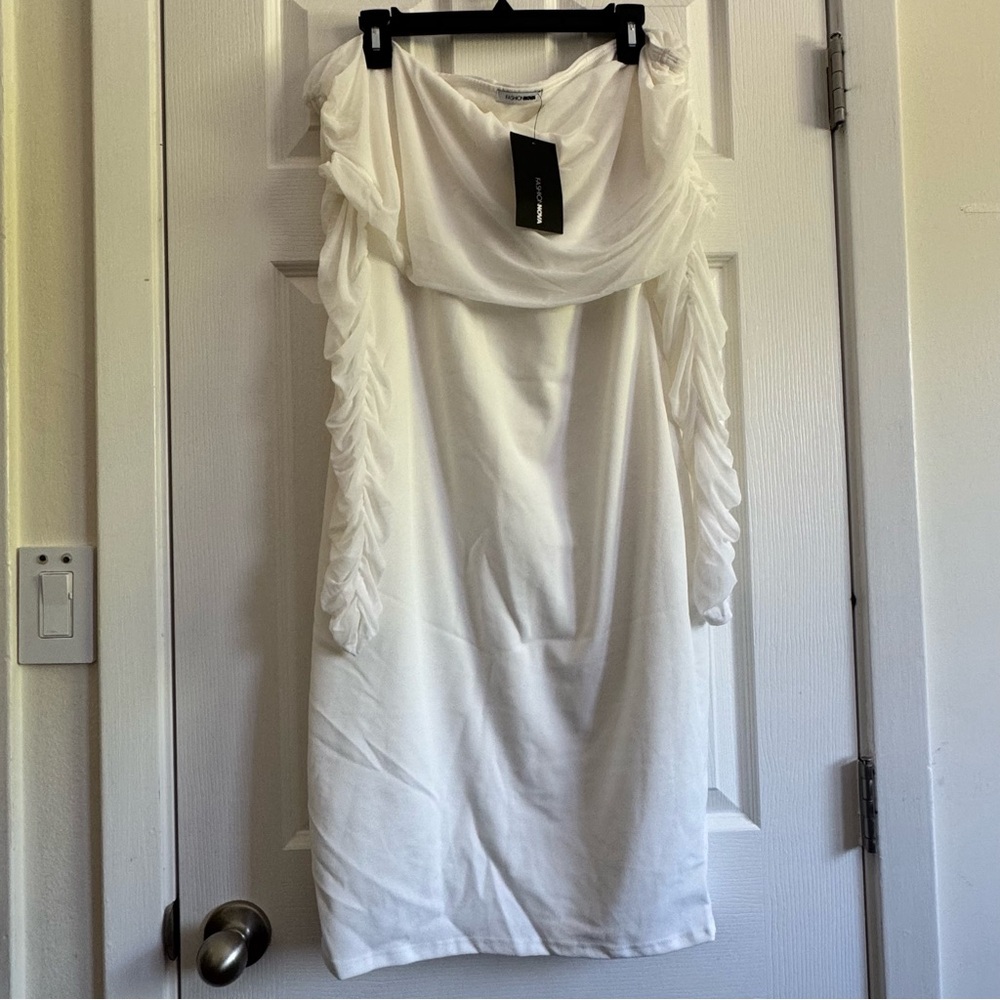 Fashion nova 1X White Dress bachelorette party NWT